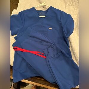 Figs Technical Collection Blue Scrub Top